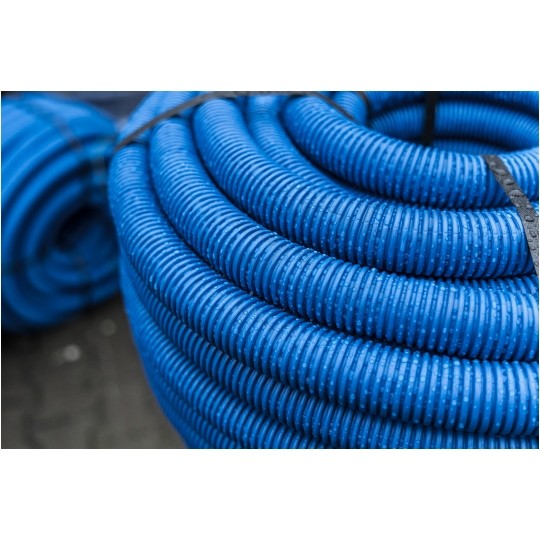 Rura karbowana AROT 40mm dwuwarstwowa osłonowa do ziemi peszel z pilotem 450N HDPE niebieska 25m RDG ELMARK