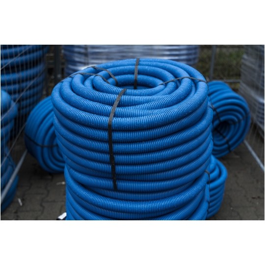 Rura karbowana AROT 75mm dwuwarstwowa osłonowa do ziemi peszel z pilotem 450N HDPE niebieska 10m RDG ELMARK