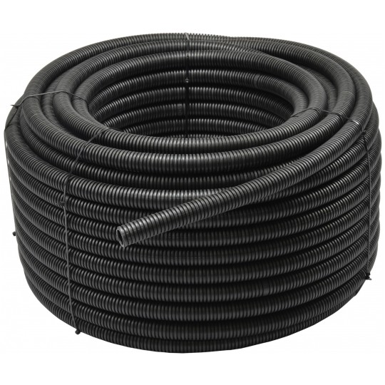 Rura karbowana elektroinstalacyjna 20/14,1mm giętka samogasnąca peszel bez pilota 750N PVC UV czarna 100m TUBIFOR