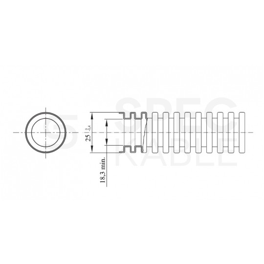 Rura karbowana elektroinstalacyjna FK15 20/14mm giętka samogasnąca peszel z pilotem 750N PVC UV czarna 100m GEWISS