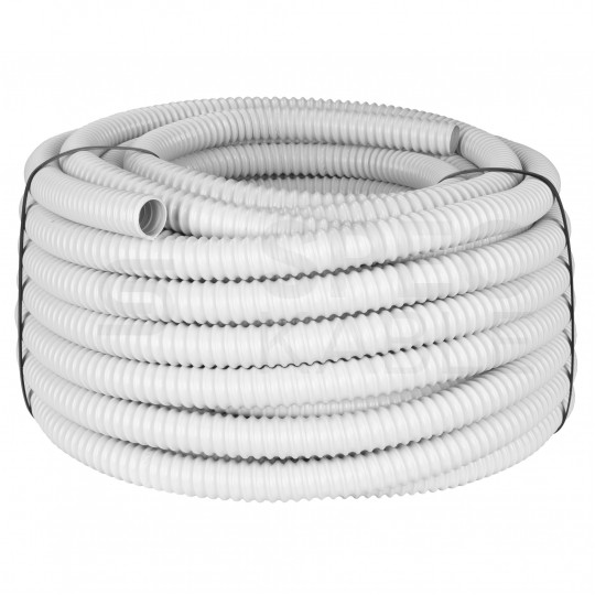 Rura karbowana elektroinstalacyjna GUS (RSF) 12mm wzmocniona spiralą giętka samogasnąca peszel elastyczny 320N PVC UV szara 30m TUBIFOR