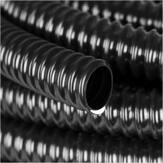 Rura karbowana elektroinstalacyjna GUS (RSF) 25mm wzmocniona spiralą giętka samogasnąca peszel elastyczny 320N PVC UV czarna 30m TUBIFOR