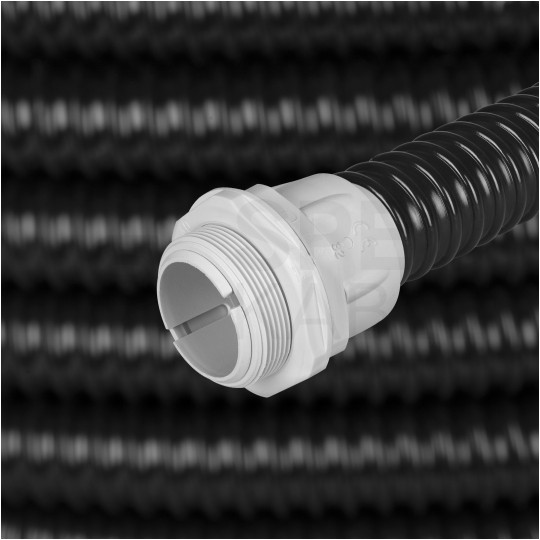 Rura karbowana elektroinstalacyjna GUS (RSF) 38/32mm wzmocniona spiralą giętka samogasnąca peszel elastyczny 320N PVC UV czarna 30m