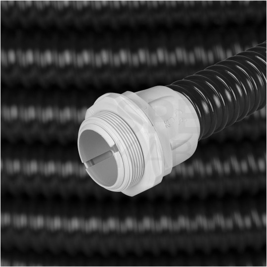 Rura karbowana elektroinstalacyjna GUS (RSF) 40mm wzmocniona spiralą giętka samogasnąca peszel elastyczny 320N PVC UV czarna 30m TUBIFOR