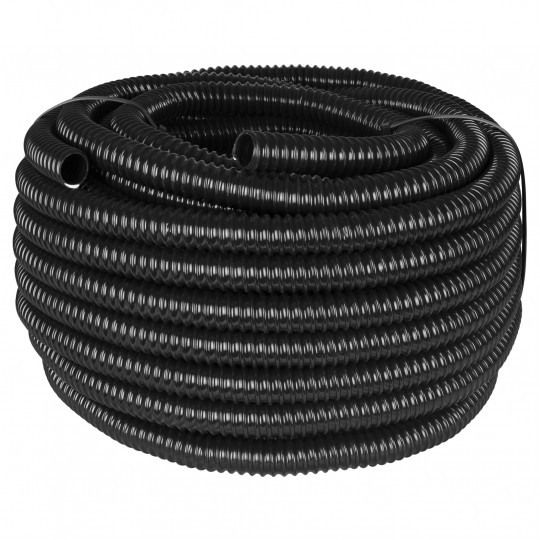 Rura karbowana elektroinstalacyjna GUS (RSF) 40mm wzmocniona spiralą giętka samogasnąca peszel elastyczny 320N PVC UV czarna 30m TUBIFOR