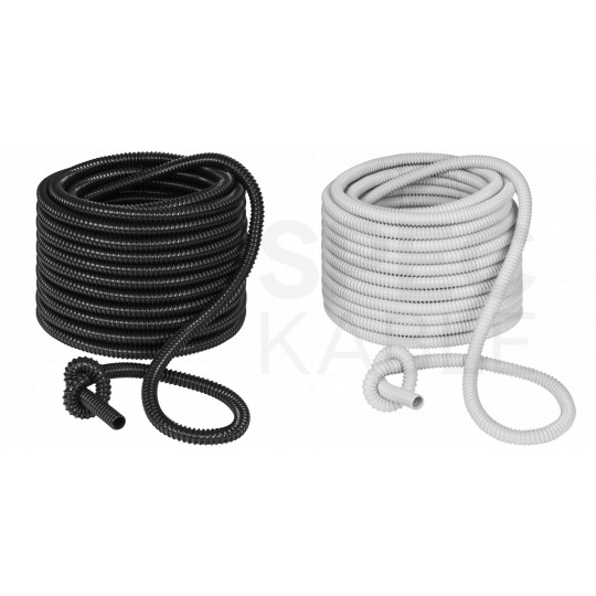 Rura karbowana elektroinstalacyjna GUS (RSF) 40mm wzmocniona spiralą giętka samogasnąca peszel elastyczny 320N PVC UV szara 30m Elpromet