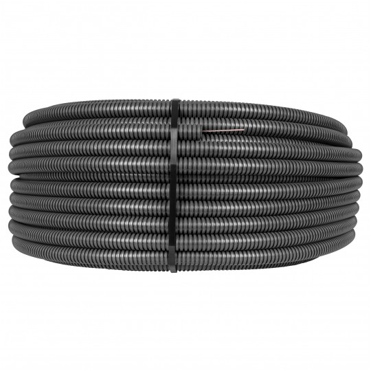 Rura karbowana elektroinstalacyjna RKSSP 20/16mm giętka samogasnąca peszel z pilotem 750N PVC grafitowa 100m