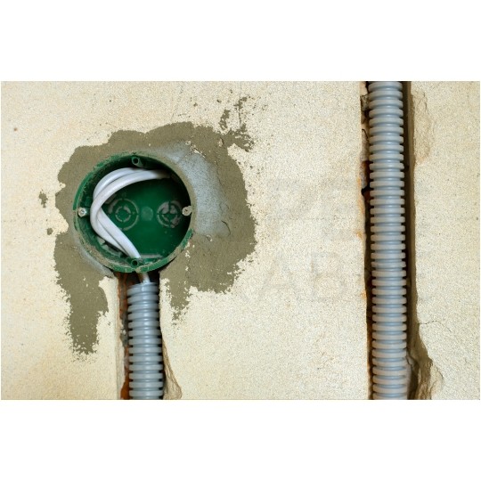 Rura karbowana elektroinstalacyjna RKSSP 25/20mm giętka samogasnąca peszel z pilotem 750N PVC grafitowa 100m