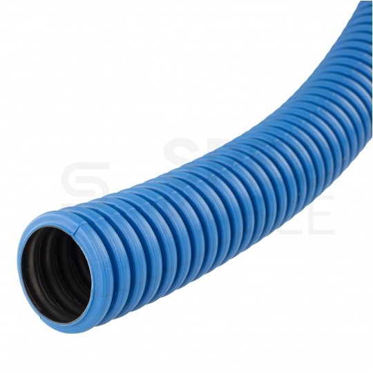 Rura karbowana elektroinstalacyjna RODK DVR 40/32mm dwuwarstwowa do ziemi peszel z pilotem AROT 450N HDPE niebieska 50m