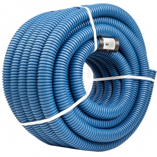 Rura karbowana elektroinstalacyjna RODK DVR 40/32mm dwuwarstwowa do ziemi peszel z pilotem AROT 450N HDPE niebieska 50m