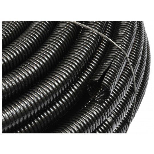 Rura karbowana motoryzacyjna rozcięta RKLGF/PE 20/15mm giętka peszel samochodowy PE UV czarna 50m