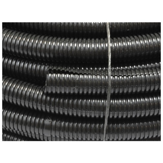 Rura karbowana motoryzacyjna rozcięta RKLGF/PE 22/18mm giętka peszel samochodowy PE UV czarna 50m