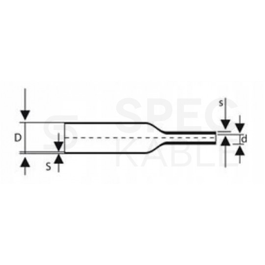 Rurka termokurczliwa RTS 2,4/1,2mm czarna 1m
