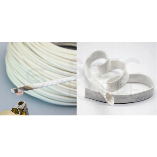 Rurka z włókna szklanego pokryta silikonem odporne w zakresie -10°C + 200°C 1,5/12 10m biała WSG