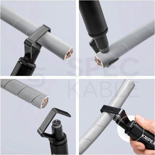 Ściągacz izolacji 145mm uniwersalny 19-40mm do kabli okrągłych KNIPEX KNIPEX 16 30 145 SB