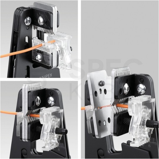 Ściągacz izolacji uniwersalny precyzyjny 0,03-2,08mm2 z ostrzami kształtowymi KNIPEX 12 12 02