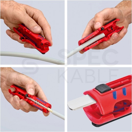 Ściągacz izolacji uniwersalny typu Allrounder do kabli okrągłych 8-13mm KNIPEX 16 85 125 SB