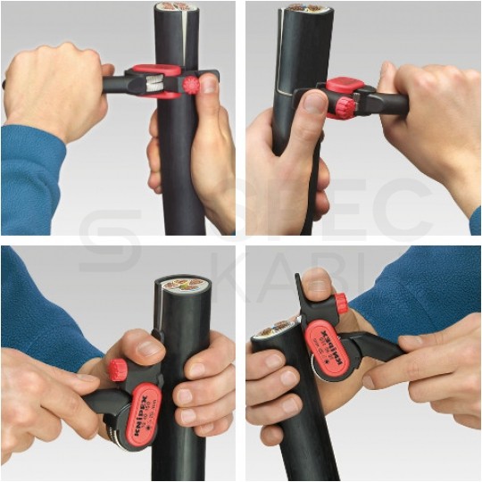 Ściągacz izolacji zewnętrznej do grubych kabli okrągłych (>25,0mm) KNIPEX 16 40 150