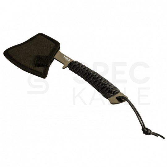 Siekiera ze stali nierdzewnej (rękojeść lina paracord) 260/80mm+ etui NEO 63-118