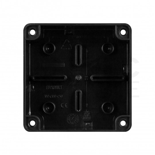 Skrzynka hermetyczna IP65 puszka instalacyjna 100x100x50mm bezhalogenowa czarna UV S-BOX 116C