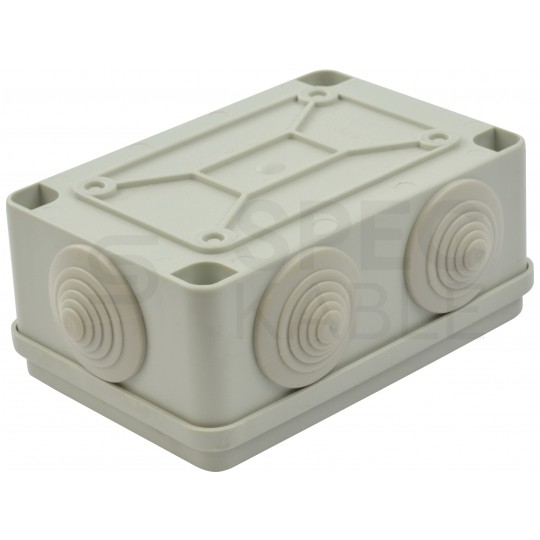 Skrzynka hermetyczna IP65 Puszka instalacyjna 120x80x50mm bezhalogenowa szara z dławikami PG21 S-BOX 206