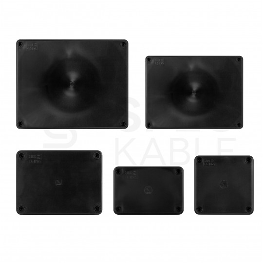 Skrzynka hermetyczna IP65 Puszka instalacyjna 150x110x70mm bezhalogenowa czarna UV S-BOX 316C