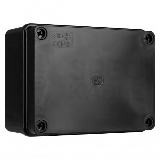 Skrzynka hermetyczna IP65 Puszka instalacyjna 150x110x70mm bezhalogenowa czarna UV S-BOX 316C
