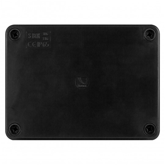 Skrzynka hermetyczna IP65 Puszka instalacyjna 150x110x70mm bezhalogenowa czarna UV S-BOX 316C