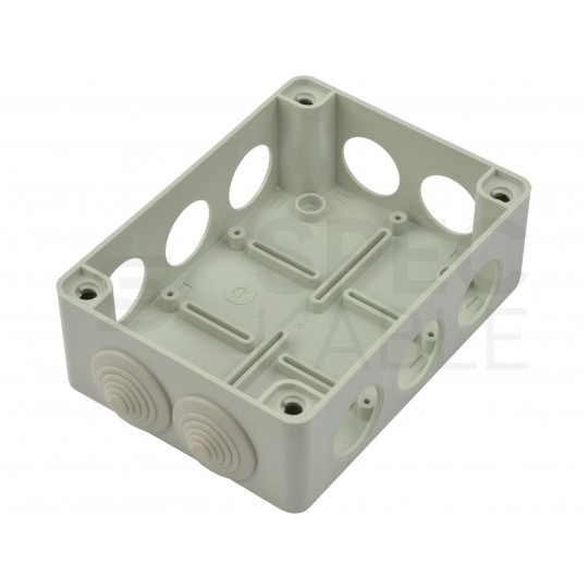Skrzynka hermetyczna IP65 Puszka instalacyjna 150x110x70mm bezhalogenowa szara z dławikami PG21 S-BOX 306