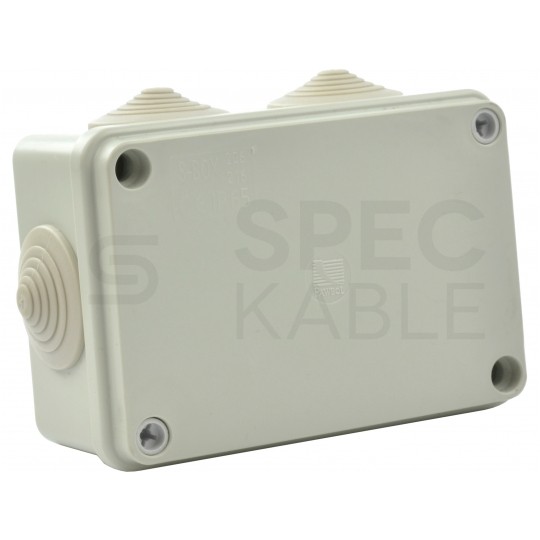Skrzynka hermetyczna IP65 Puszka instalacyjna 150x110x70mm bezhalogenowa szara z dławikami PG21 S-BOX 306