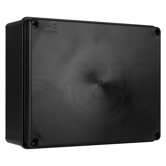 Skrzynka hermetyczna IP65 Puszka instalacyjna 240x190x90mm bezhalogenowa czarna UV S-BOX 516CZ