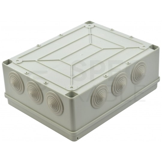 Skrzynka hermetyczna IP65 Puszka instalacyjna 240x190x90mm bezhalogenowa szara z dławikami PG29 S-BOX 506