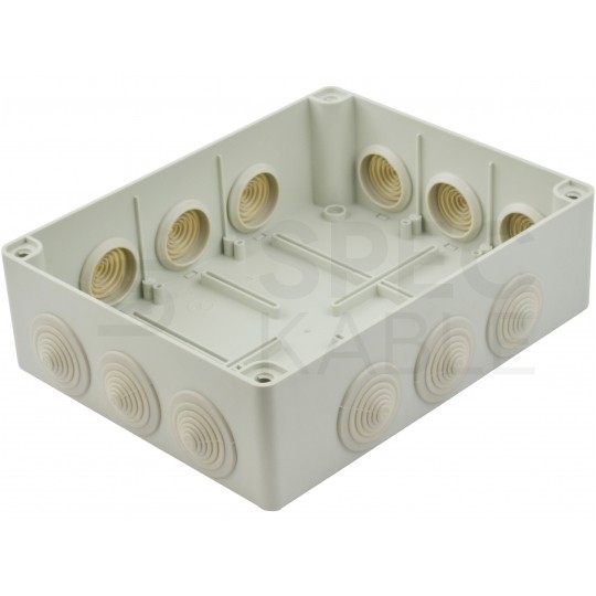 Skrzynka hermetyczna IP65 Puszka instalacyjna 240x190x90mm bezhalogenowa szara z dławikami PG29 S-BOX 506