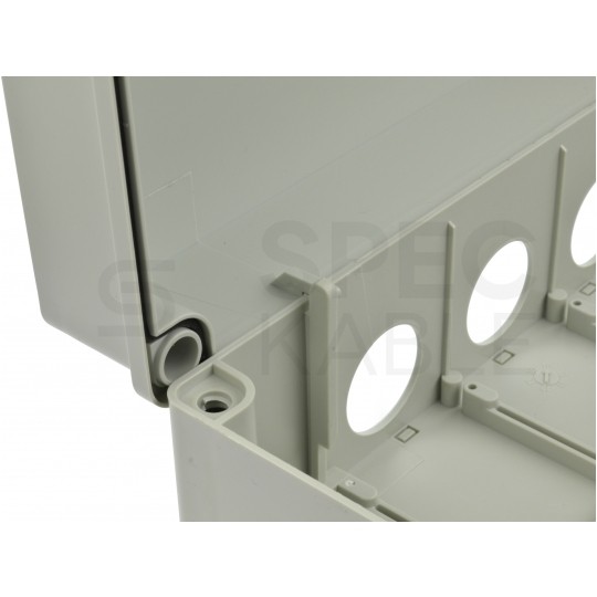 Skrzynka hermetyczna IP65 Puszka instalacyjna 300x220x120mm bezhalogenowa szara z dławikami PG29 S-BOX 606