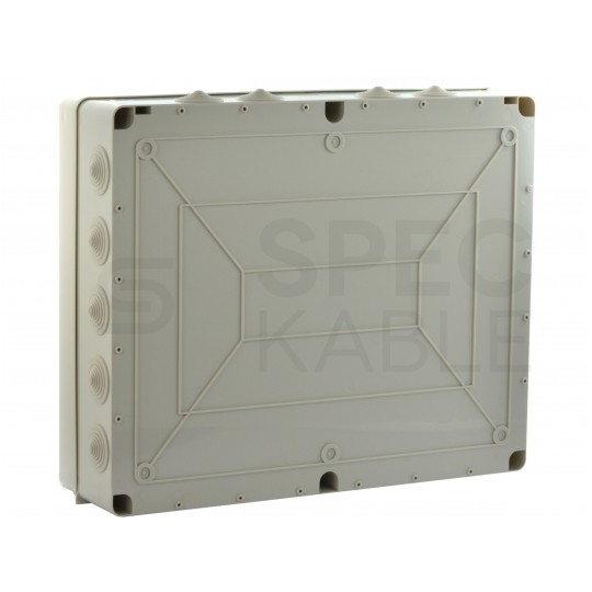 Skrzynka hermetyczna IP65 Puszka instalacyjna 460x380x120mm bezhalogenowa szara z dławikami PG29 S-BOX 806