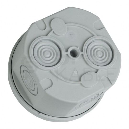 Skrzynka hermetyczna IP65 Puszka instalacyjna 65x40mm bezhalogenowa szara z membranami Marlanvil 001.CS