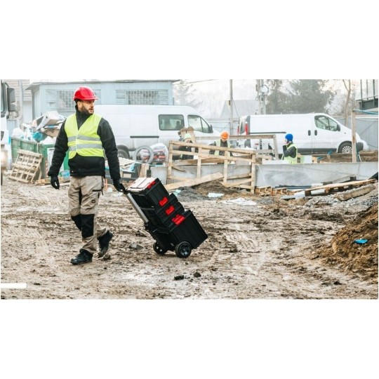 Skrzynka na narzędzia modułowa podwójna z uchwytem otwarta 465x310x367 czerwona 18L QBRICK SYSTEM PRO Modular Tray RED