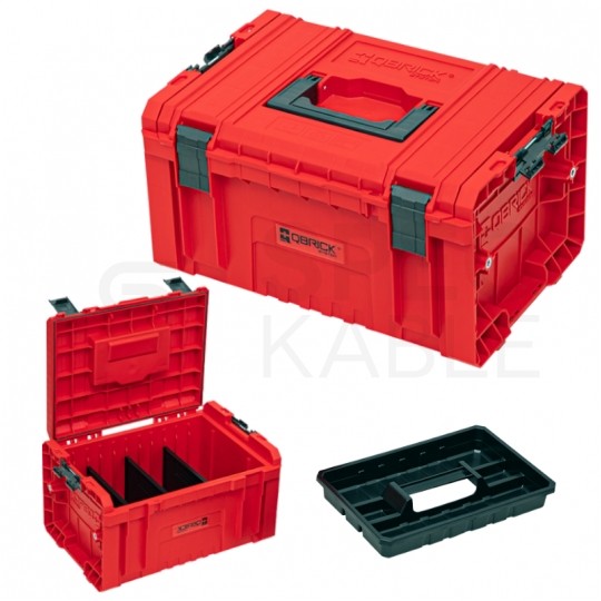 Skrzynka na narzędzia przenośna 450x334x240mm czerwona 19l IP 54 QBRICK SYSTEM PRO Toolbox 2.0 RED Ultra HD Custom QBRICK SYSTEM