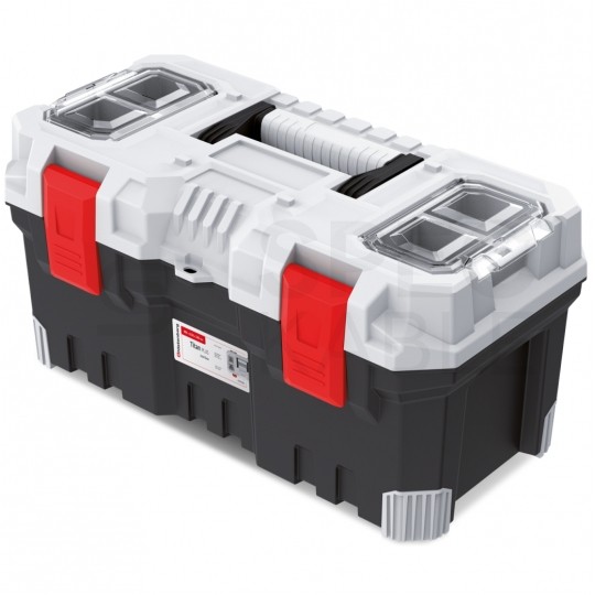 Skrzynka na narzędzia z tacką wewnętrzną przenośna 496x258x240mm szara TITAN PLUS Kistenberg
