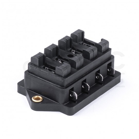 Skrzynka obudowa ceramiczna na 4 bezpieczniki płytowe STANDARD 19mm AMIO