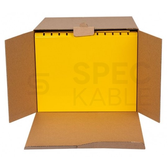 Skrzynka szafka gazowa nierdzewna żółta 250x250x200mm + kluczyk bezpieczeństwa