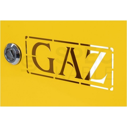 Skrzynka szafka gazowa nierdzewna żółta 250x250x200mm + kluczyk bezpieczeństwa