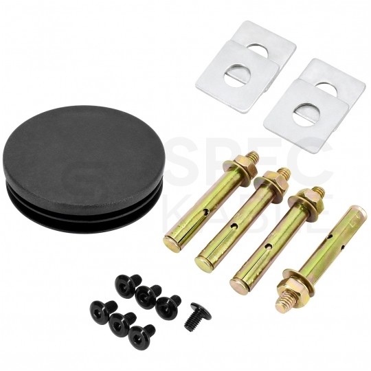 Słup oświetleniowy składany, maszt do kamer fi: 60mm 3m podstawa 160x160mm czarny BEMKO