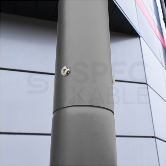 Słup oświetleniowy składany, maszt do kamer fi: 60mm 3m podstawa 160x160mm szary BEMKO