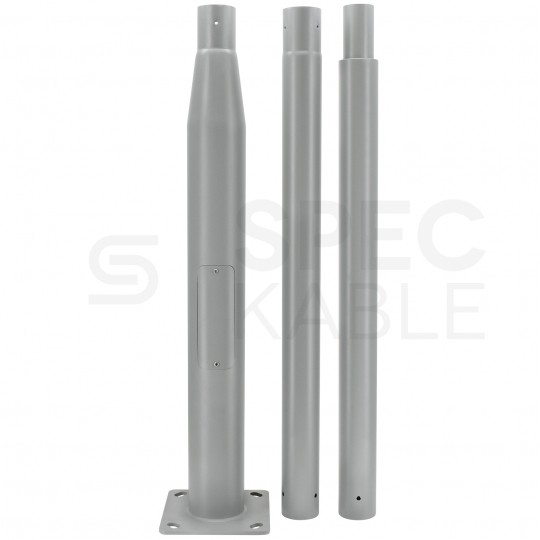 Słup oświetleniowy składany, maszt do kamer fi: 60mm 3m podstawa 160x160mm szary BEMKO