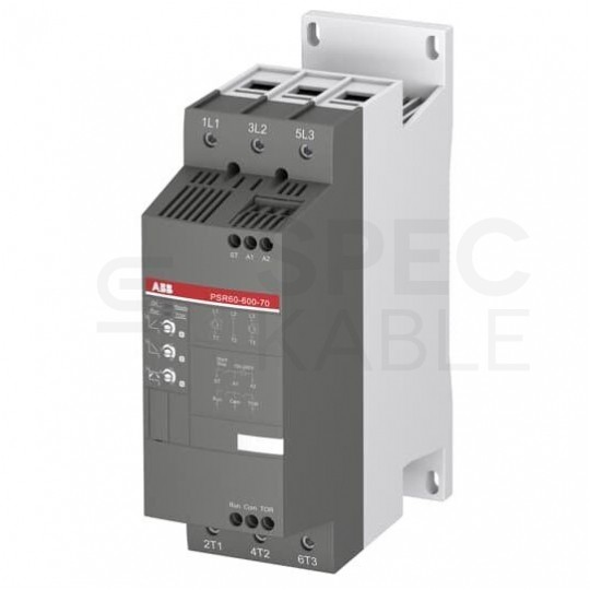 Softstart rozrusznik silnikowy 3-fazowy 30kW 60A (208-600V AC) z wbudowanym przekaźnikiem ByPass ABB 1SFA896112R7000 / PSR60-600-70