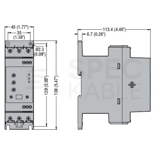 Softstart rozrusznik silnikowy 3-fazowy 3kW 6A (208-600V AC) z wbudowanym przekaźnikiem ByPassem LOVATO ADXNB006