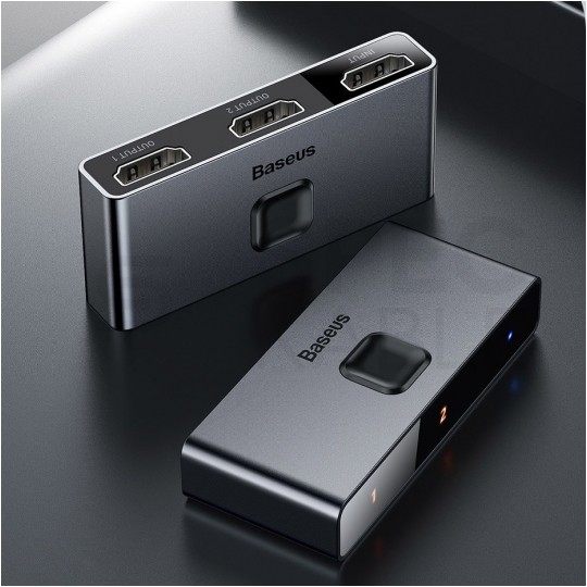 Splitter HDMI 1.4 Rozgałęźnik 1x wejście / 2x wyjście 4K@30 Ultra HD dwukierunkowy BASEUS CAHUB-BC0G