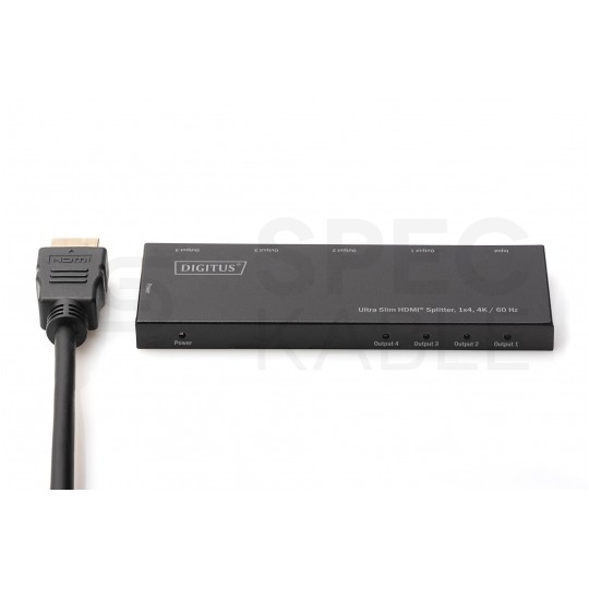 Splitter HDMI Rozgałęźnik 1x wejście / 4x wyjście 4K@60 Ultra HD DIGITUS DS-45323