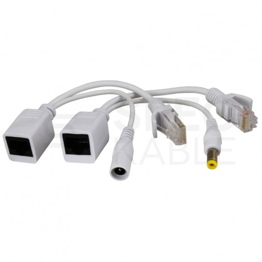 Splitter P-POE1 RJ45 kat.5e 2 wtyki / 1 gniazdo rozdzielacz do kamer IP POE Pulsar